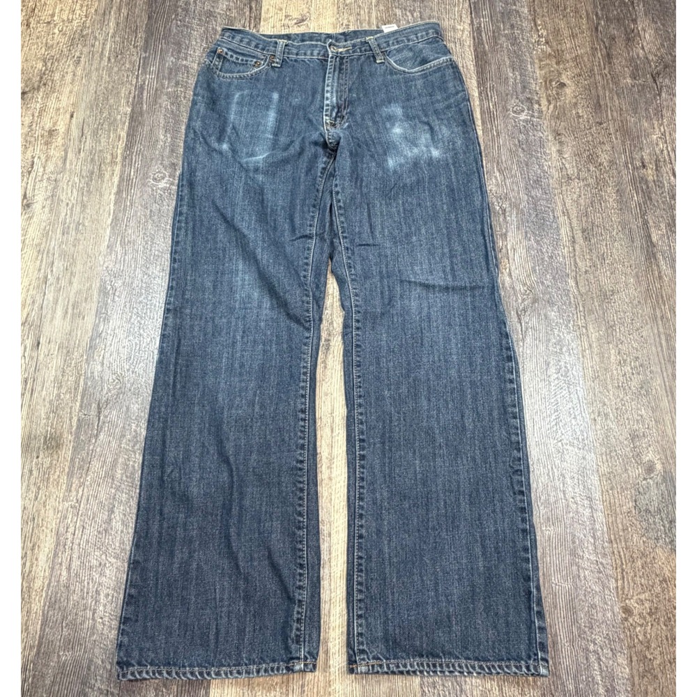 Lucky Brand Staten Straight Leg 165 Mens Blue Jeans 32x32 Faded Flap Pocket